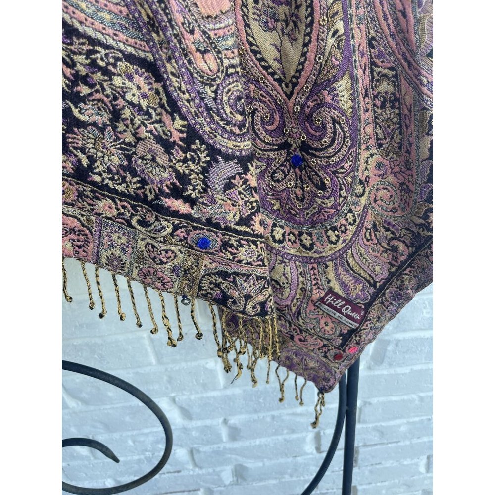 Boho Style Scarf Wrap Multicolored With Fringe An… - image 4